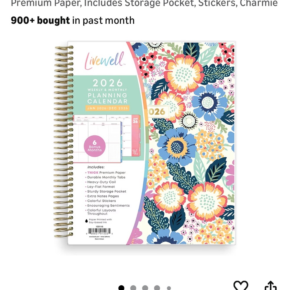 Floral 25-2026 Weekly & Monthly Planner